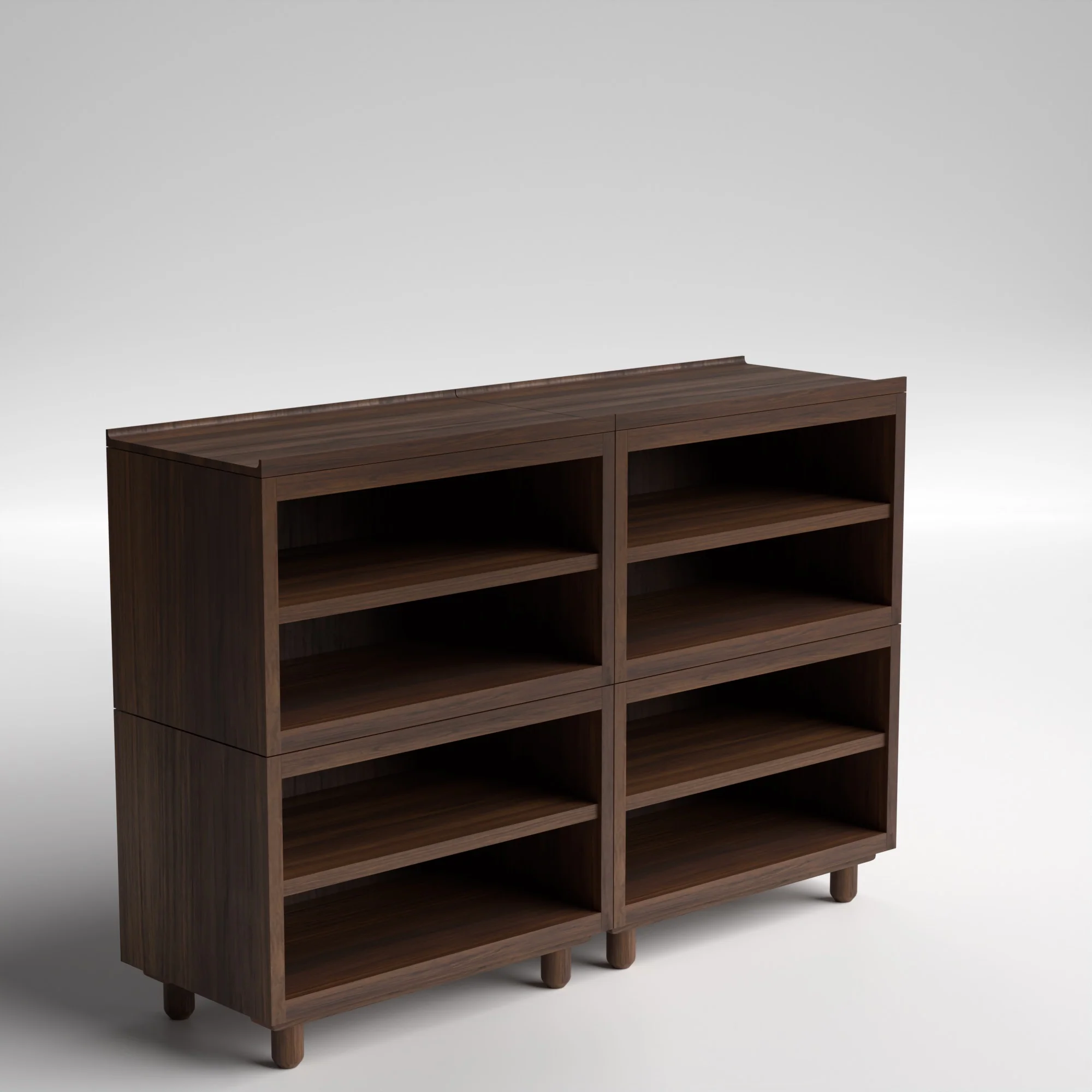 Stava Modular Shelving System | Solid Walnut/Teak/Oak Wood (4x2) | 5.5 Feet Length - Image 6