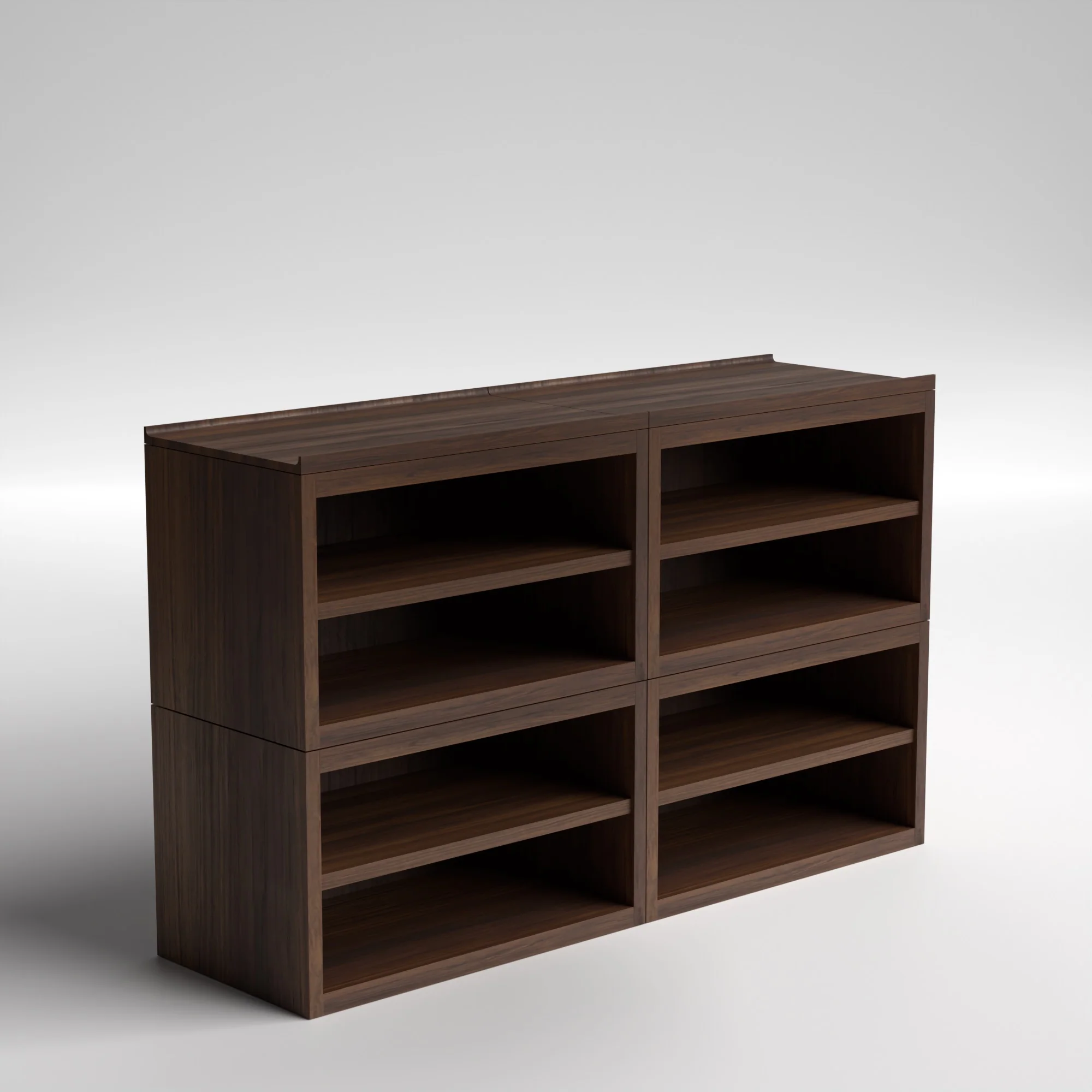 Stava Modular Shelving System | Solid Walnut/Teak/Oak Wood (4x2) | 5.5 Feet Length - Image 9