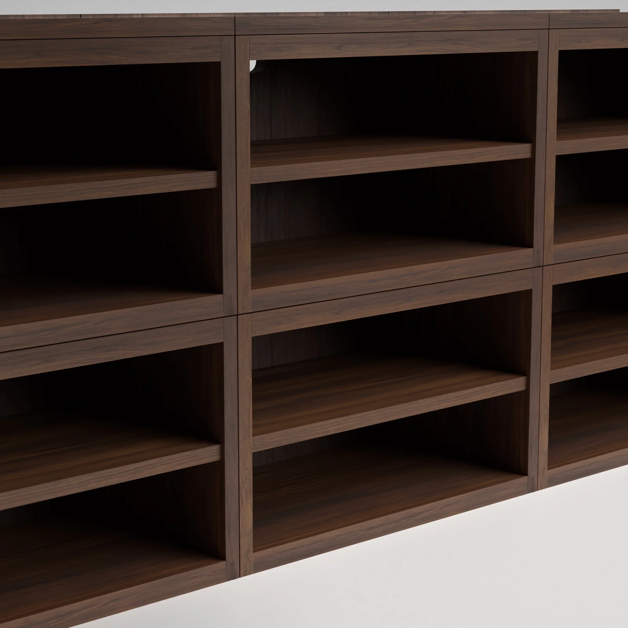 Stava Modular Shelving System | Solid Walnut/Teak/Oak Wood (4x3) | 8 Feet Length - Image 10