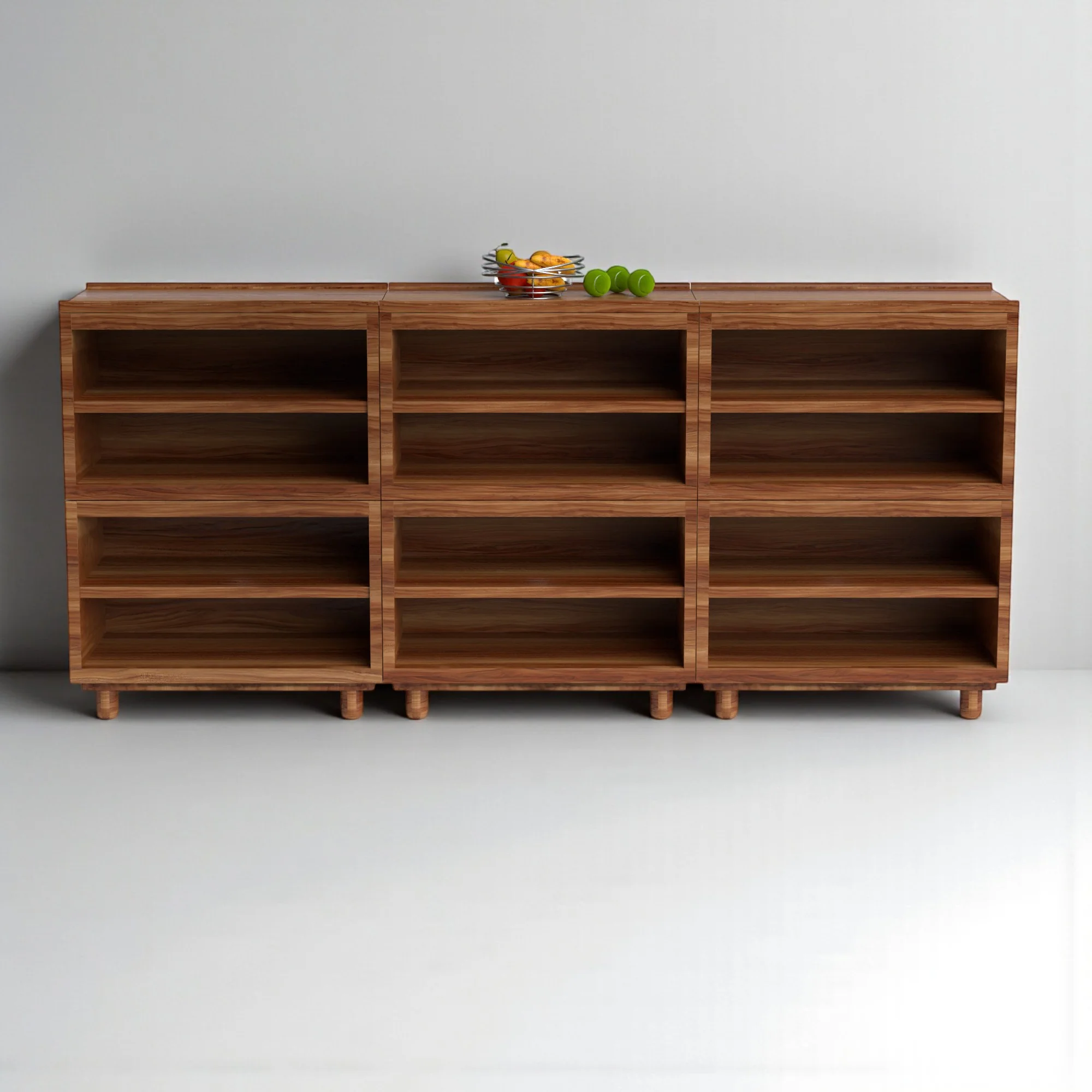 Stava Modular Shelving System | Solid Walnut/Teak/Oak Wood (4x3) | 8 Feet Length - Image 12