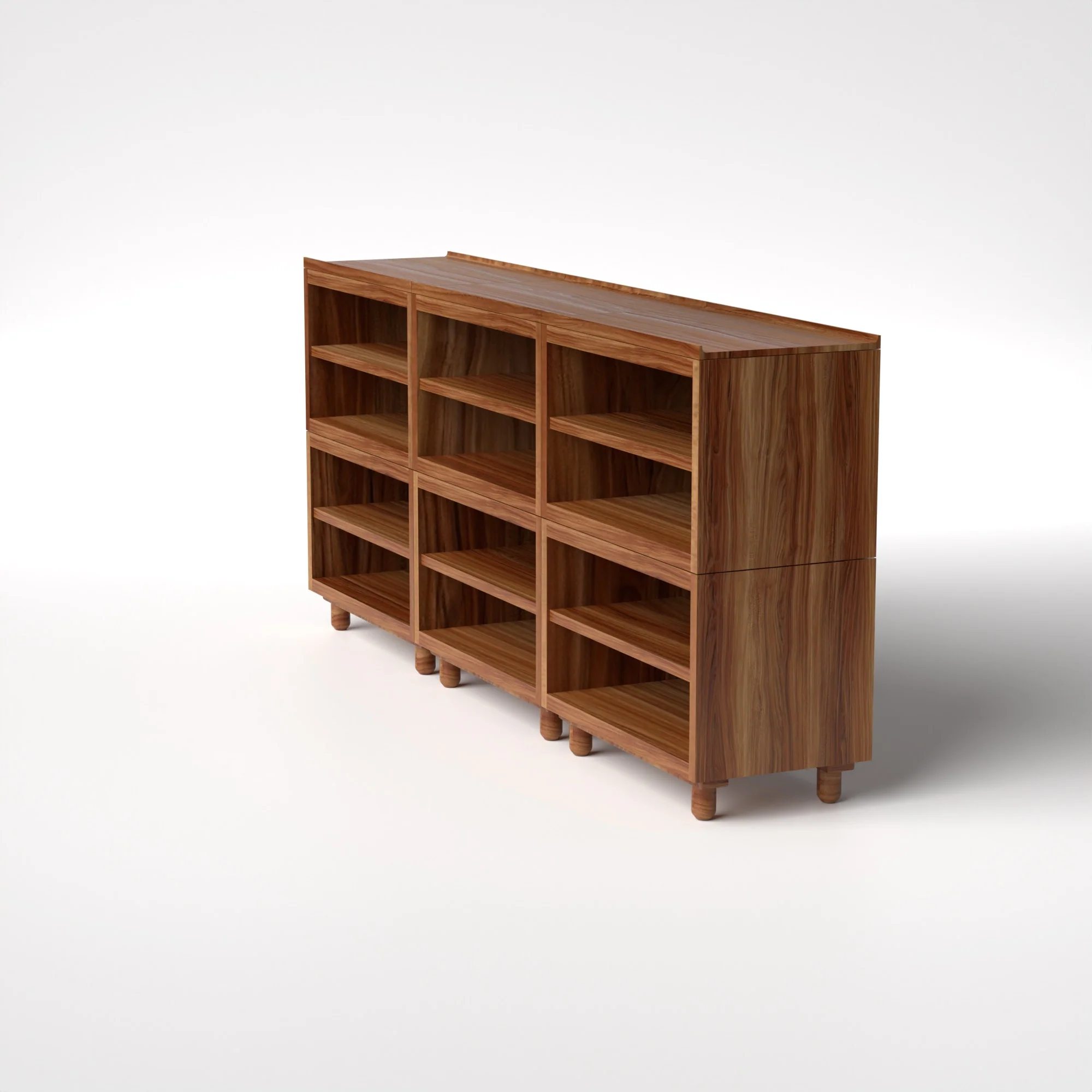 Stava Modular Shelving System | Solid Walnut/Teak/Oak Wood (4x3) | 8 Feet Length - Image 13