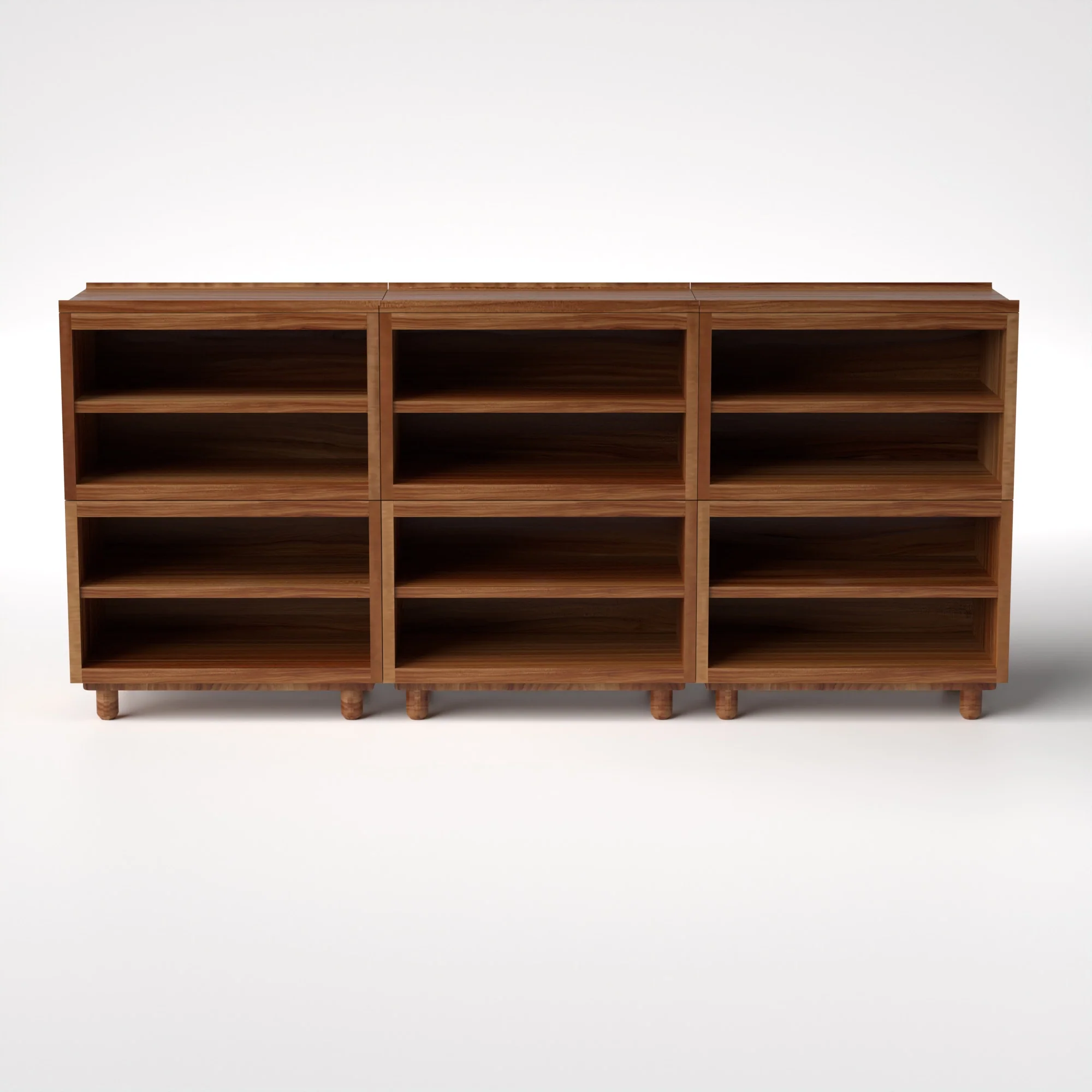 Stava Modular Shelving System | Solid Walnut/Teak/Oak Wood (4x3) | 8 Feet Length - Image 14