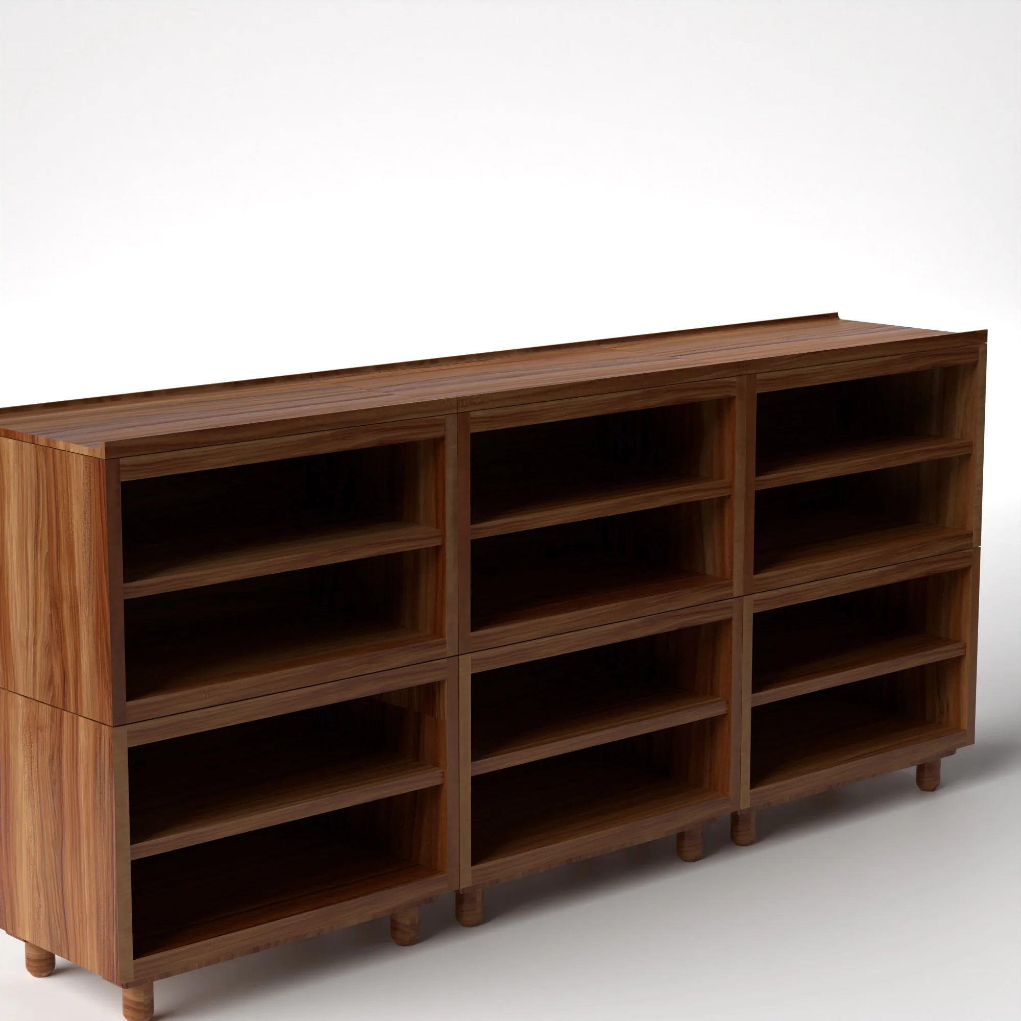 Stava Modular Shelving System | Solid Walnut/Teak/Oak Wood (4x3) | 8 Feet Length - Image 15