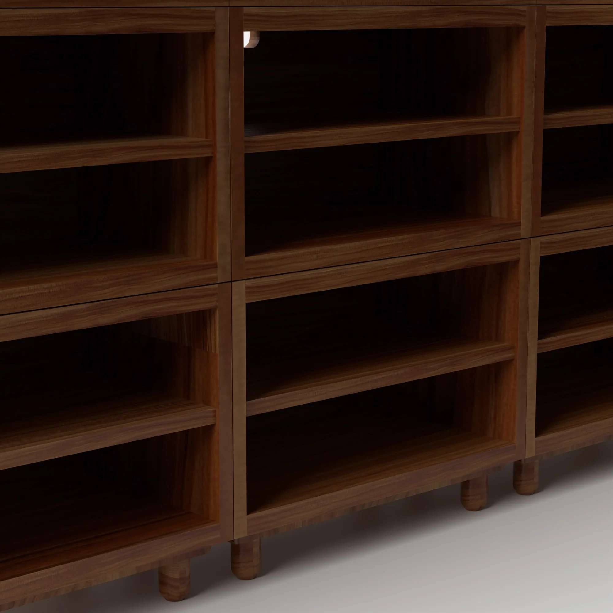 Stava Modular Shelving System | Solid Walnut/Teak/Oak Wood (4x3) | 8 Feet Length - Image 17