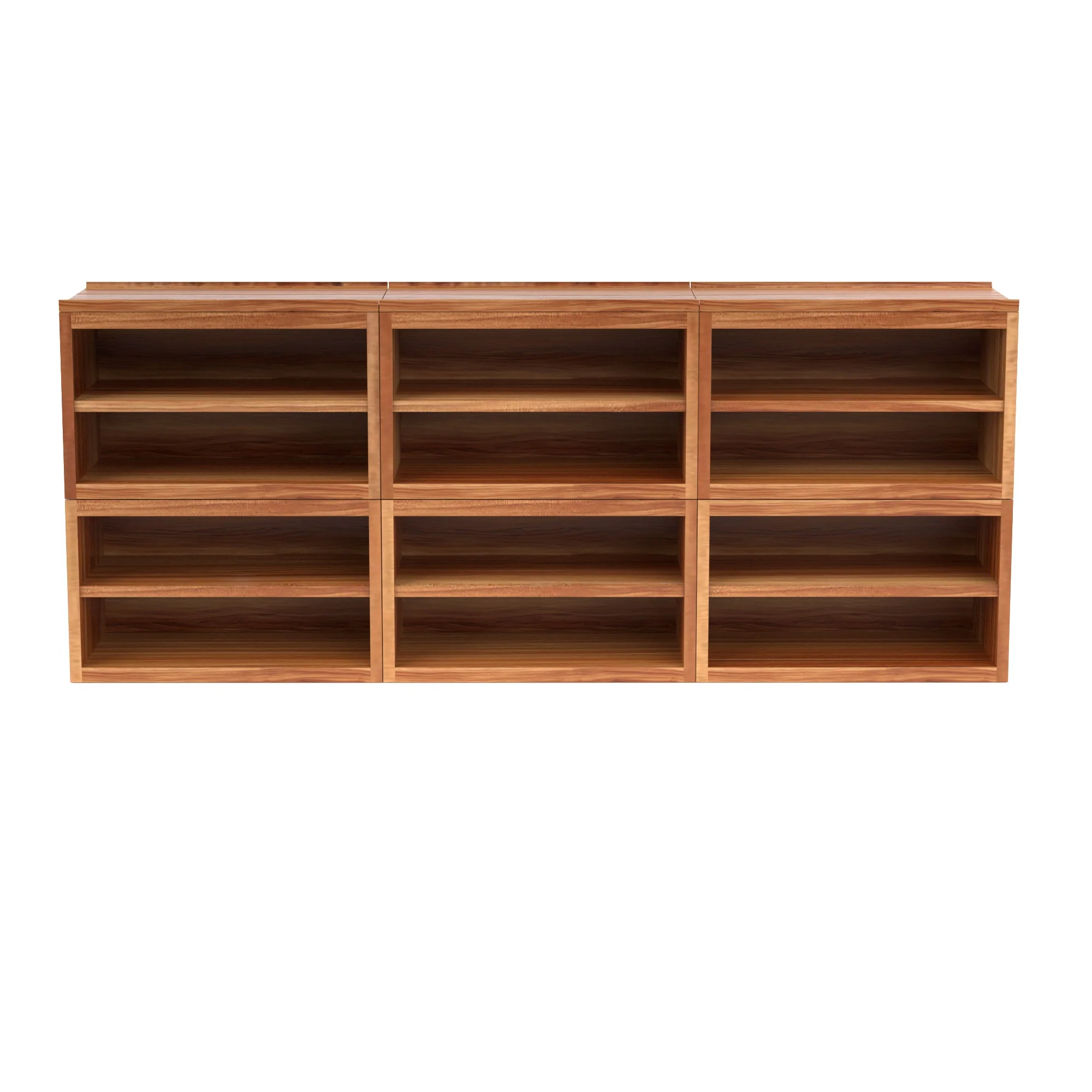 Stava Modular Shelving System | Solid Walnut/Teak/Oak Wood (4x3) | 8 Feet Length - Image 18