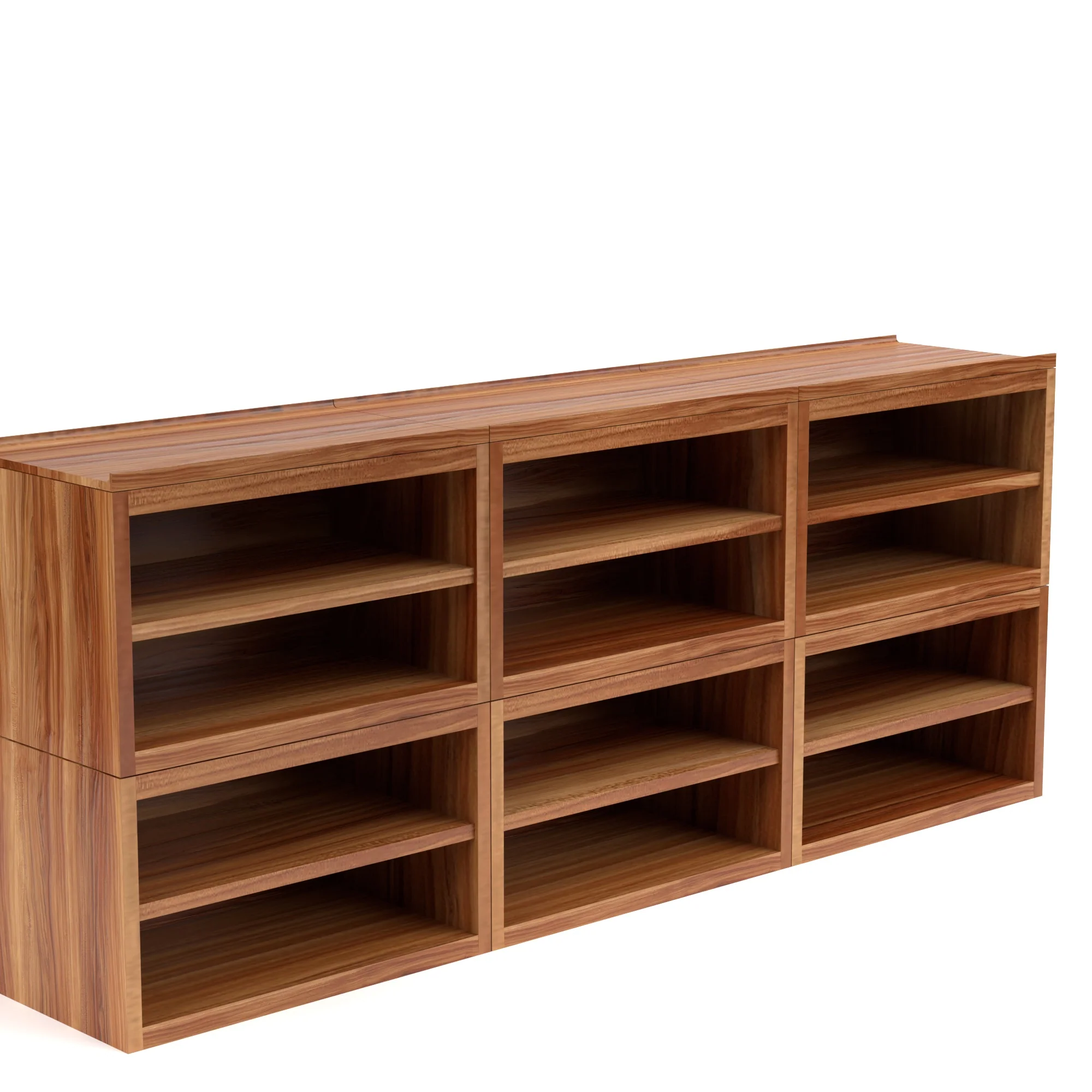 Stava Modular Shelving System | Solid Walnut/Teak/Oak Wood (4x3) | 8 Feet Length - Image 20