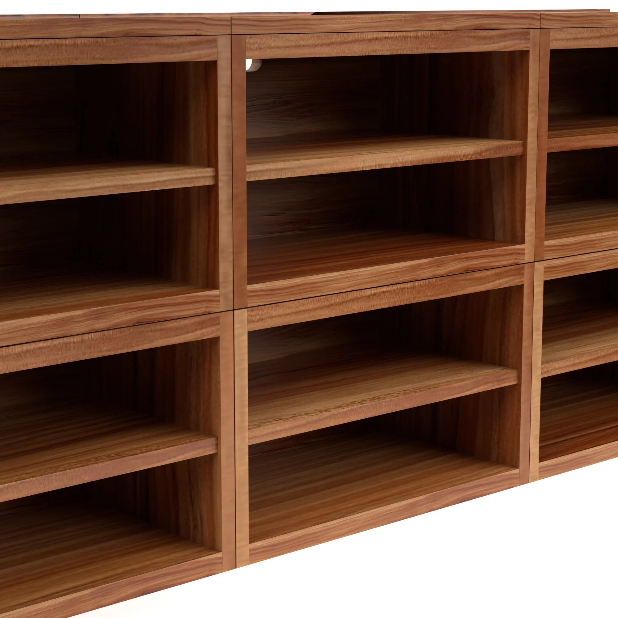 Stava Modular Shelving System | Solid Walnut/Teak/Oak Wood (4x3) | 8 Feet Length - Image 22