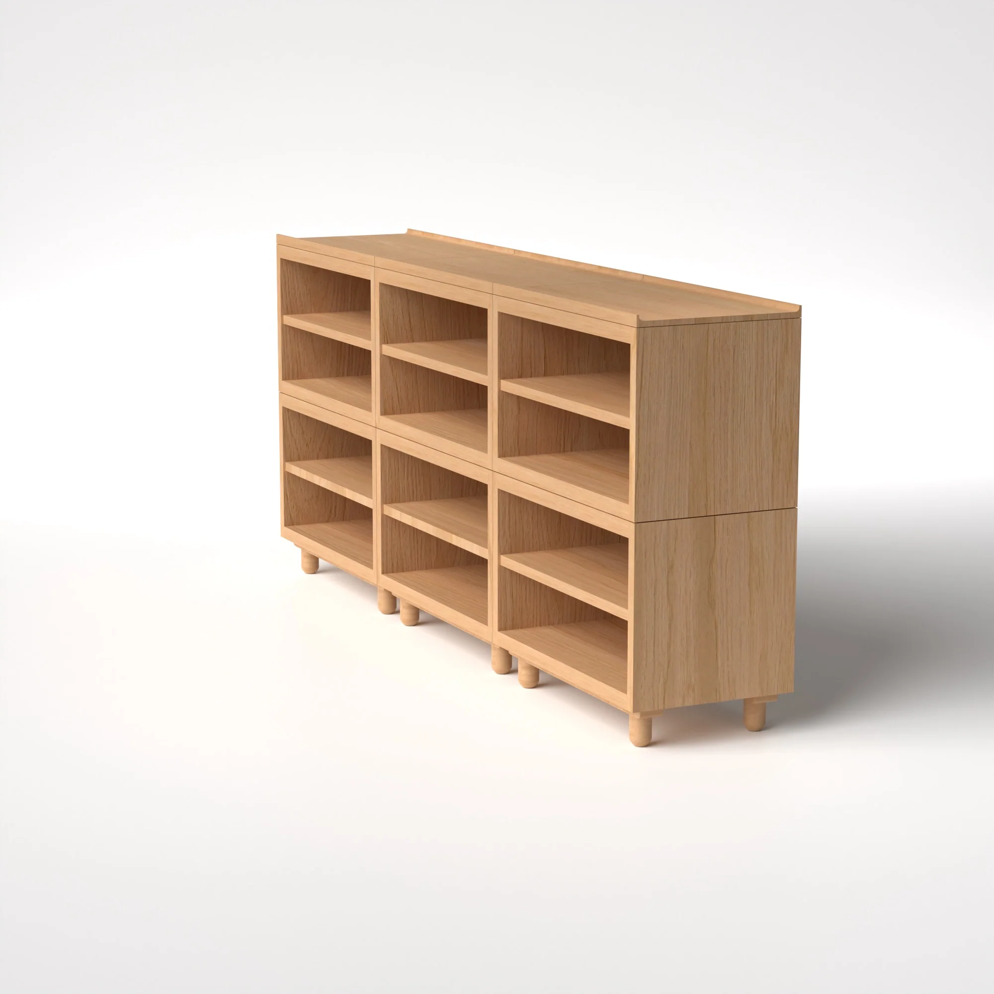 Stava Modular Shelving System | Solid Walnut/Teak/Oak Wood (4x3) | 8 Feet Length - Image 24