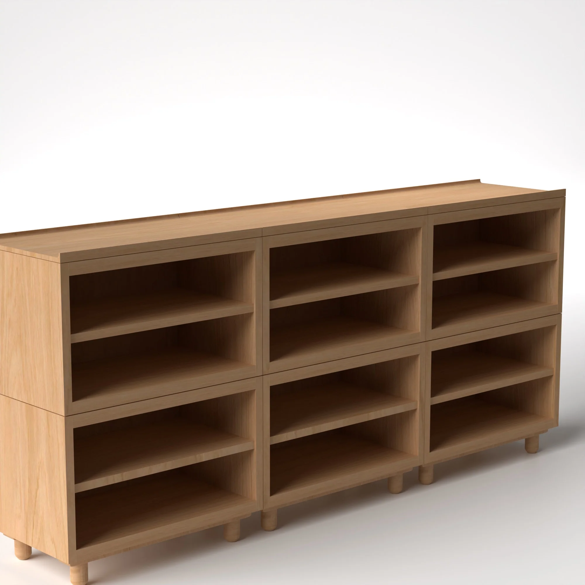 Stava Modular Shelving System | Solid Walnut/Teak/Oak Wood (4x3) | 8 Feet Length - Image 25