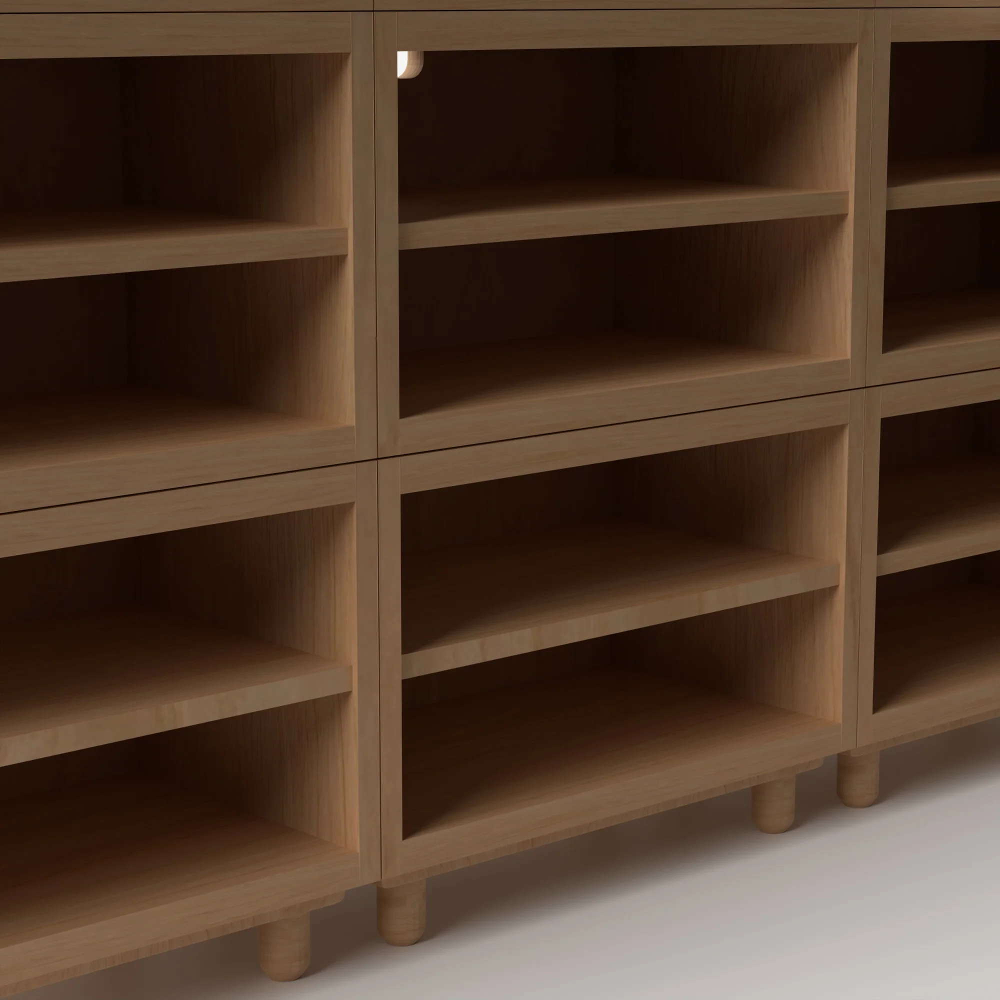 Stava Modular Shelving System | Solid Walnut/Teak/Oak Wood (4x3) | 8 Feet Length - Image 27