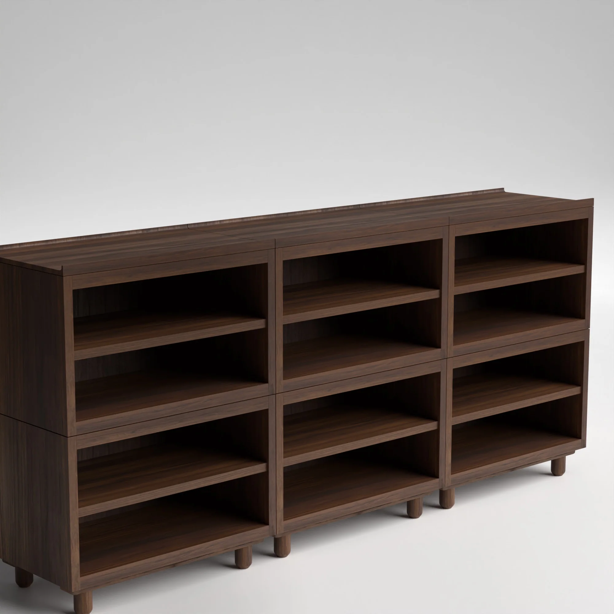 Stava Modular Shelving System | Solid Walnut/Teak/Oak Wood (4x3) | 8 Feet Length - Image 3