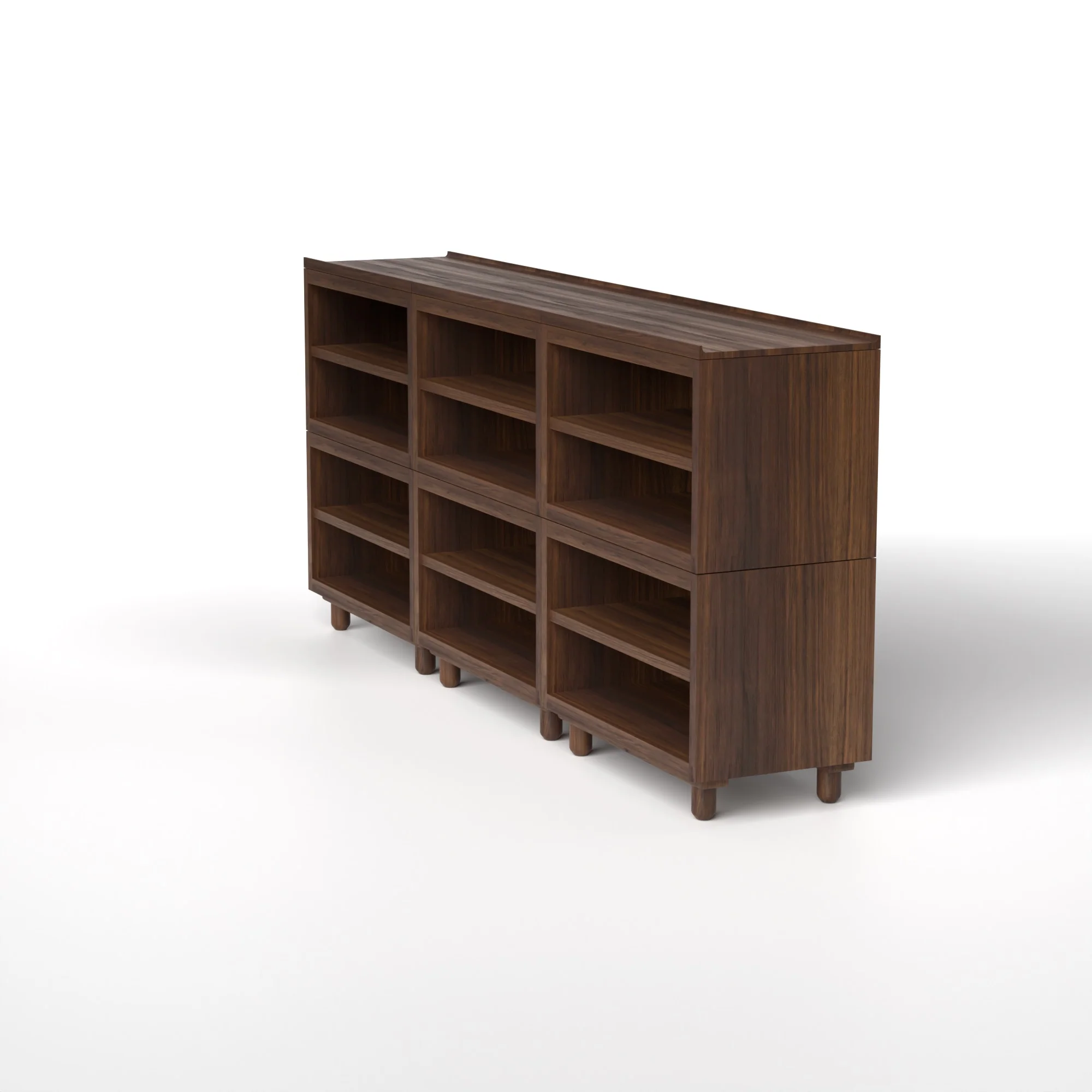 Stava Modular Shelving System | Solid Walnut/Teak/Oak Wood (4x3) | 8 Feet Length - Image 4